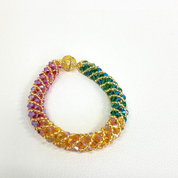 Multi Color Fall Crystal Bracelet Beaded Bracelet - Picture 5 of 11